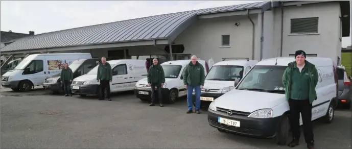  ??  ?? Workers at IRD Duhallow about to set off on their daily delivery of the Meals on Wheels Service throughout Duhallow and beyond.