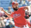  ?? JONATHAN DYER/USA TODAY SPORTS ?? Right-handed starter Jake Arrieta, a new acquisitio­n for the Phillies, is far from done at age 32.