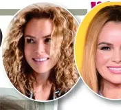  ??  ?? Making waves: Amanda Holden’s morning hair (left) and her styled look