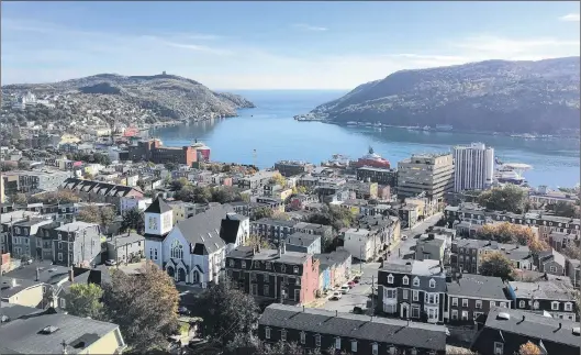  ?? TELEGRAM FILE ?? A view of St. John’s from the tower of the Basilica of St. John the Baptist.