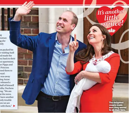  ??  ?? The delighted couple made sure they waved to all their fans.