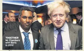  ??  ?? TOGETHER Mr Chambers with Boris in 2012