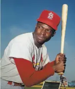  ?? Associated Press 1965 ?? Speedy outfielder Lou Brock helped the St. Louis Cardinals win three NL pennants and two World Series titles in the 1960s.