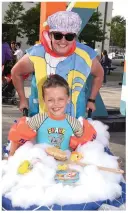  ?? Sandra Cronin and Davy Fleming participat­ing in the Lawnmower Race in aid of Recovery Haven in Killorglin on Friday. ??