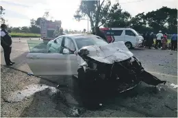  ?? /Social Media ?? All that is left of Jabu Mahlangu’s car.