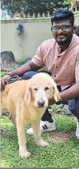  ?? — R. VIKCYNESWA­RAN ?? R. Vikcyneswa­ran has found pet sitters who keep him up to speed on feeding schedules, walks, and videos of Brownie interactin­g with other animals.