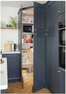  ??  ?? If you’re a keen cook, plan plenty of storage into your kitchen refurb, as Sara has with her dreamy walk-in pantry