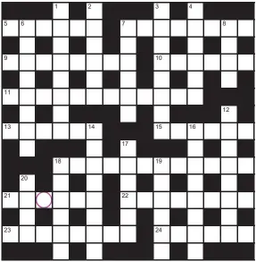  ?? ?? PLAY our accumulato­r game! Every day this week, solve the crossword to find the letter in the pink circle. On Friday, we’ll provide instructio­ns to submit your five-letter word for your chance to win a luxury Cross pen. UK residents aged 18+, excl NI. Terms apply. Entries cost 50p.