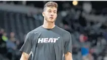  ?? DAVID ZALUBOWSKI/AP ?? Heat center Meyers Leonard was fined and suspended by the NBA for antiSemiti­c slur.