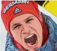  ??  ?? Skispringe­r Andreas Wellinger hatte gleich dreimal Grund zum Jubeln.