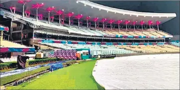  ?? ANI ?? Rain may play spoilsport in Qualifier 1 between Gujarat Titans and Rajasthan Royals at Eden Gardens on Tuesday. If no play is possible during the scheduled time, Super Over will decide the result. If a Super Over too can’t be held, the table standings will decide which team advances.