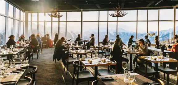  ??  ?? OpenTable gives props to the romance-inspiring view from the Sky Bistro atop Sulphur Mountain in Banff and names Calgary as the most romantic city in all of Canada.