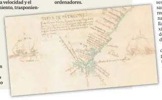 ??  ?? Mapa de Alonso de Chaves, con las naves y el Estrecho descubiert­o