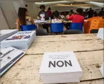  ?? (Ph. Julien Cinier) ?? Le « non » est donné gagnant par trois sondages récents.