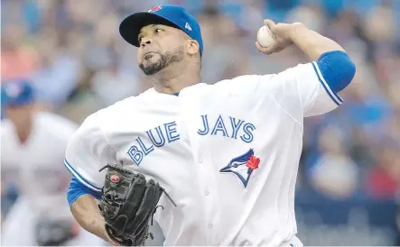  ?? FRED THORNHILL/ THE CANADIAN PRESS ?? Any list of players the Toronto Blue Jays might consider moving at the July 31 trade deadline usually includes starting pitcher Francisco Liriano, who has struggled this season.
