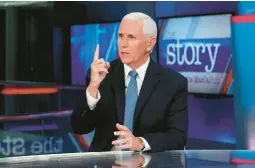  ?? DIA DIPASUPIL/GETTY ?? Former Vice President Mike Pence is fighting a subpoena to testify before a grand jury about former President Trump’s attempts to overturn the 2020 election.