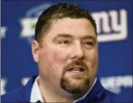  ?? THE ASSOCIATED PRESS ?? New York Giants defensive coordinato­r James Bettcher speaks to the media at the NFL football teams training center in East Rutherford, N.J., Wednesday.