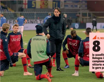  ??  ?? Filippo Inzaghi, 45 anni, sul campo mentre parla alla squadra: confermato ma ora deve fare punti KULTA