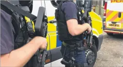  ??  ?? Armed police surrounded a house after bogus calls