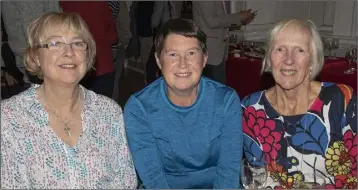  ??  ?? Monica Hackett, Chris Yates and Terri Talbot at the launch in the Arts Centre.