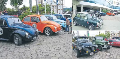  ??  ?? PARTICIPAN­TES. Los autos salieron de San Pedro Sula, y la tarde de ayer llegaron al municipio de Florida, Copán, que está de feria.