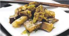  ??  ?? Steam is a great tenderizer for Cool Steamed Eggplant With a Garlicky Dressing,