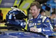  ?? CHUCK BURTON — THE ASSOCIATED PRESS ?? Dale Earnhardt Jr. prepares to practice for the Coca-Cola 600 on May 25 at Charlotte Motor Speedway in Concord, N.C.