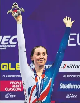  ?? Picture: Getty. ?? Katie Archibald celebrates her silver medal.