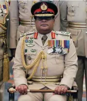  ??  ?? Sri Lankan army chief Shavendra Silva looks on during an event in Colombo.