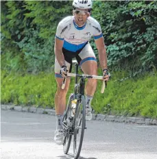  ?? FOTO: SCHÜLE ?? Michael Hempfer von der TSG Leutkirch nahm am Ötztal-Radmaratho­n teil.