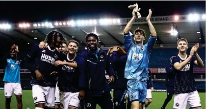  ?? ?? Free Lions: Millwall’s Youth Cup stars celebrate beating Chelsea in the quarter-final
GETTY IMAGES