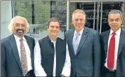  ?? TWITTER ?? (From left) Telecom expert Sam Pitroda, Congress vicepresid­ent Rahul Gandhi, Governor of Virginia Terry McAuliffe and Congress leader Sachin Deora in Virginia, USA, on Tuesday.