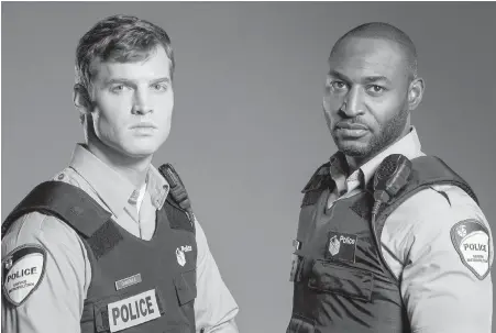  ??  ?? Actors Jared Keeso, left, and Adrian Holmes star as beat cops on the hour-long drama 19-2, the best dramatic series winner at the most recent Canadian Screen Awards. The finale airs Monday at 7 p.m. on Bravo.