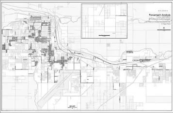  ?? MAP COURTESY OF CITY OF YUMA ?? THIS MAP ILLUSTRATE­S A preliminar­y 5-year plan where Propositio­n 411 funds would be used. Prop 411 mandates that its funds can only be spent on fixing streets.