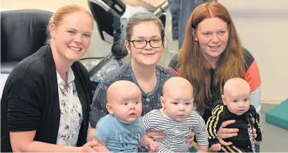  ?? Picture: Rick Booth. ?? Celebratin­g yesterday were Amy Anderson and baby Brody, 5 months, Keira Baillie and Harvey, 5 months and Rebecca McHale and Caleb Frame, 4 months.