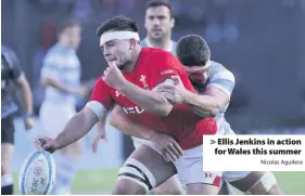  ?? Nicolas Aguilera ?? &gt; Ellis Jenkins in action for Wales this summer