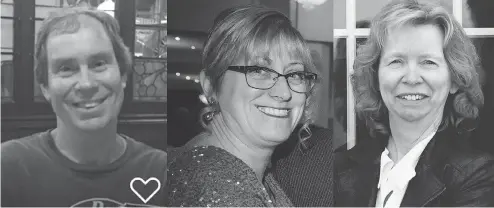  ??  ?? Bruce Thomlinson, 56, Judy Booth, 57, and Anja Van Beek, 65, all died as a result of the bus collision Friday.