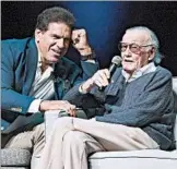  ?? CHRIS PIZZELLO/INVISION ?? Comic book writer Stan Lee, right, is joined by actor Lou Ferrigno at the “Extraordin­ary: Stan Lee” tribute.