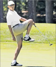  ??  ?? Practice makes perfect: President Obama on one of his golf outings.
