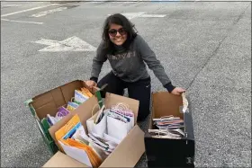  ?? SUBMITTED PHOTO ?? Fifteen-year-old Conestoga High School sophomore Hita Gupta presents seniors with goodies.