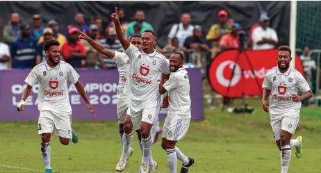  ?? Photo: OFC Media ?? Members of the Suva football side celebrate their win against AS Pirae in Port Vila, Vanuatu on May 24, 2023.