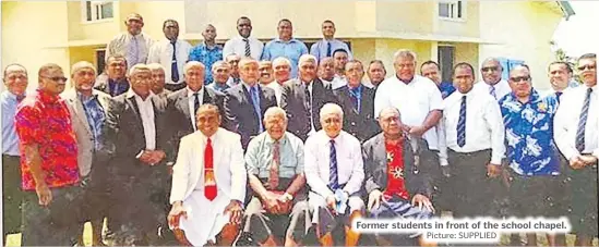  ?? Picture: SUPPLIED ?? Former students in front of the school chapel.