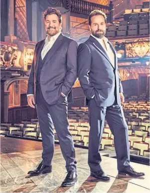  ??  ?? BEARDED WONDERS: Singers Michael Ball and Alfie Boe visit the city in February