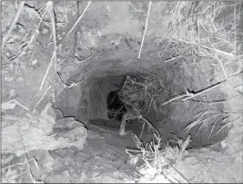  ?? U.S. CUSTOMS AND BORDER PROTECTION VIA AP ?? THIS PHOTO RELEASED SATURDAY BY U.S. CUSTOMS AND BORDER Protection shows a tunnel exit with ladder inside in San Diego. Authoritie­s say they found a smuggling tunnel that carried dozens of people across the border from Mexico into the United States....