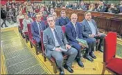  ?? REUTERS ?? ■ Catalan separatist leaders appear in court in Madrid.