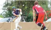  ?? ?? Nathan Bayne smacks a bouncer at Neerim.