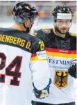  ?? FOTO: DPA ?? Dennis Seidenberg und Tobias Rieder stehen im Kader für das Länderspie­l in der Ravensburg­er Eissportha­lle.