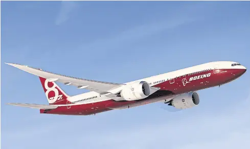  ?? THE BOEING CO ?? An artist’s concept of the Boeing 777-8X.