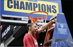  ?? CANDICE WARD — GETTY IMAGES ?? Juju Watkins, who celebrated USC’S Pac-12 tournament win on Sunday, has helped lead the Trojans to the No. 3national ranking, their highest since 1986.