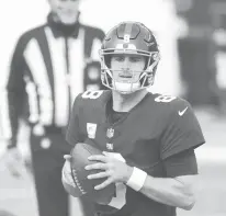  ?? JUSTIN CASTERLINE/GETTY ?? Giants quarterbac­k Daniel Jones took a step back in his second season,, and no one knows what to expect in Season 3.